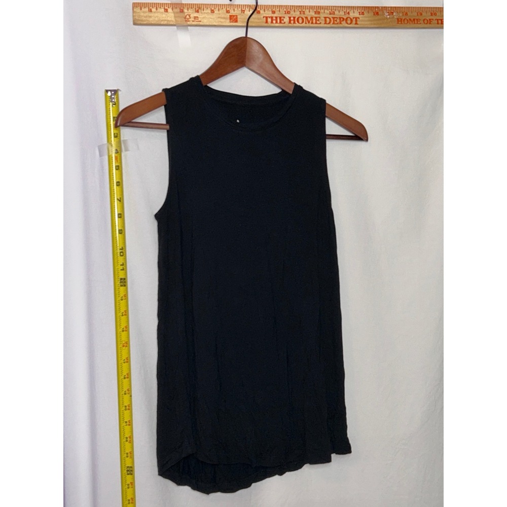 A New Day Womens Black Sleeveless Tank Top Casual Basic Crew Neck